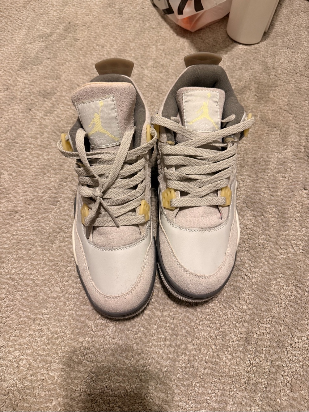 Neutral Gray & Cream Basketball Sneakers